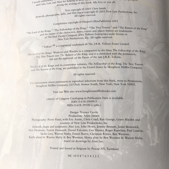 JRR Tolkien Lord of the Rings Trilogy Books Set of 3 + Weapons and Warfare - Picture 16 of 16